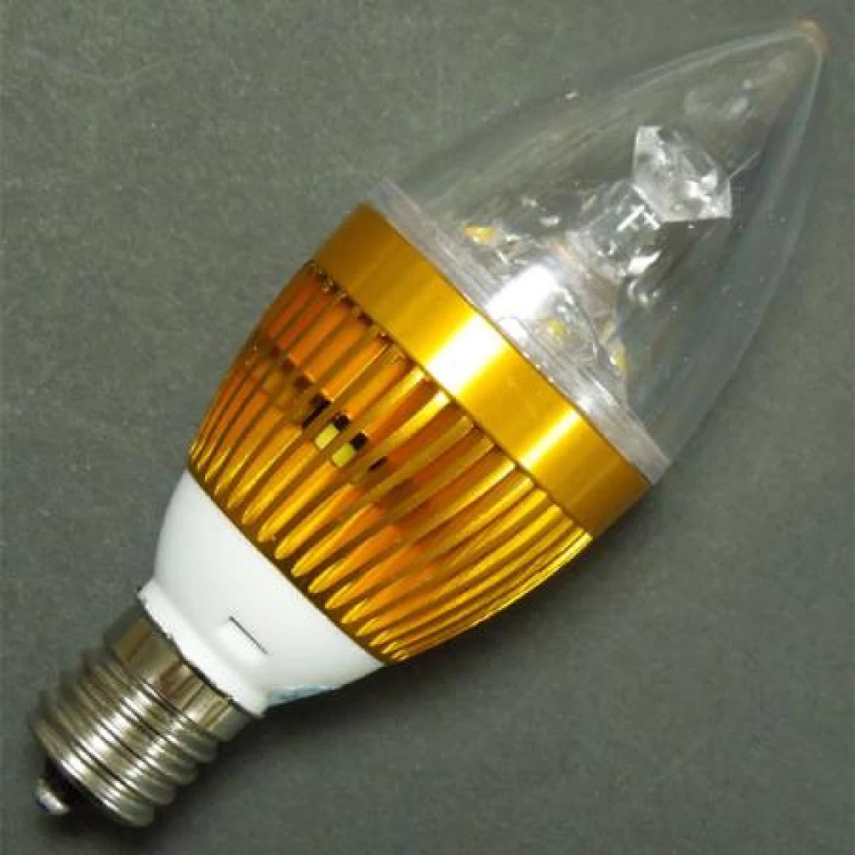 LED電球 E17 シャンデリア球　金台座 電球色 消費3W [E17-CDL-3W-Y]