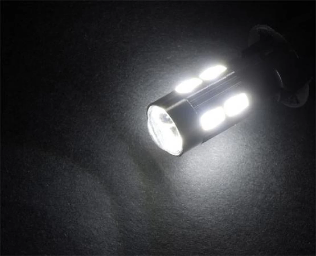 LEDバルブ T10ウェッジ 魚眼レンズ SMD10連 5630チップ 5W 白 [0-25]