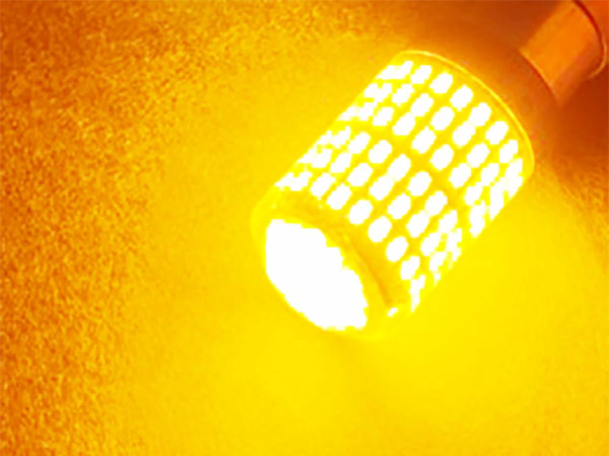 LEDバルブ S25ピン角違いウインカー専用 キャンセラ 爆光 オレンジ 2個 0-75