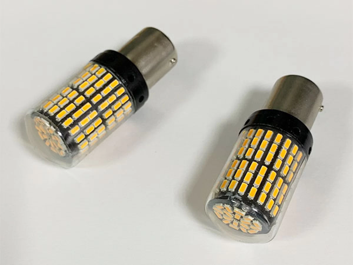 LEDバルブ S25ピン角違いウインカー専用 キャンセラ 爆光 オレンジ 2個 0-75